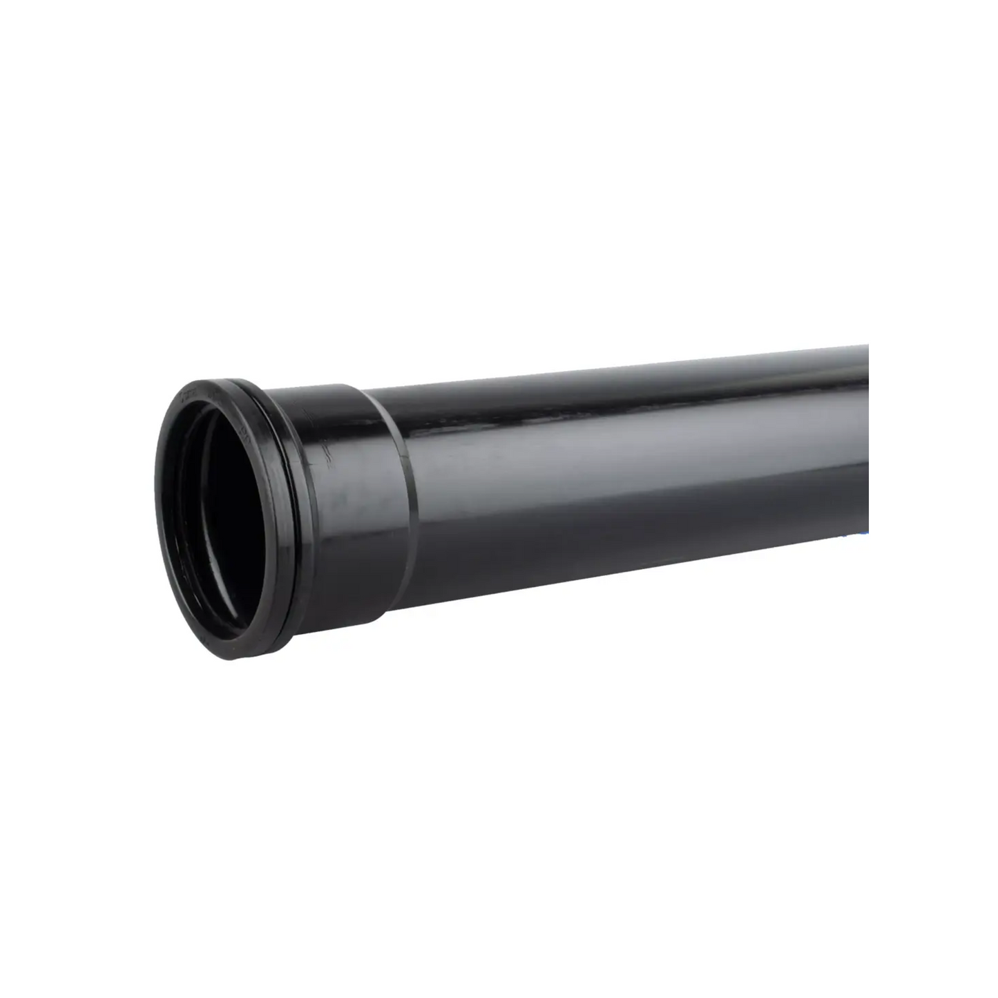 110mm 2M OSMA Ring Seal Single‑Socket Soil Pipe - Wavin (Black) - 4S042B