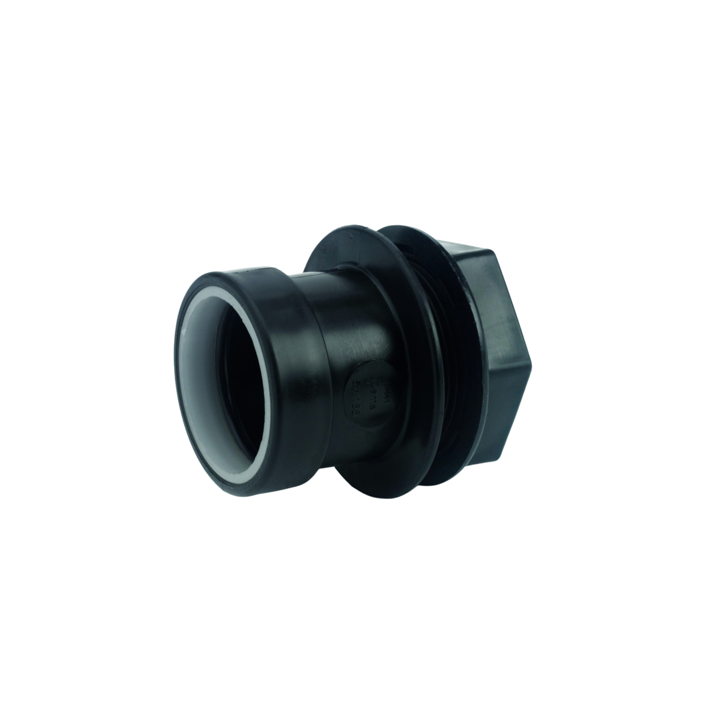 40mm Osma Waste Push-Fit Tank Connector - Wavin (Black) - 5W185B