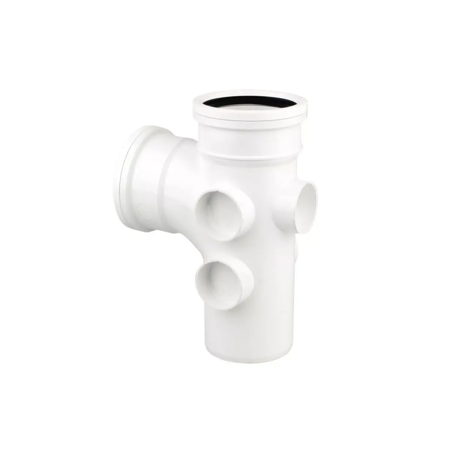 Wavin OsmaSoil 5‑Boss Access Branch (White) 87.5° 110mm - 4S195W