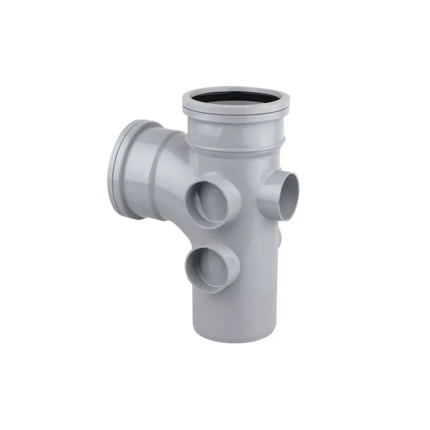 110mm OsmaSoil 5 Boss Ring Seal Single Branch 87.5° - Wavin (Grey) - 4S195G
