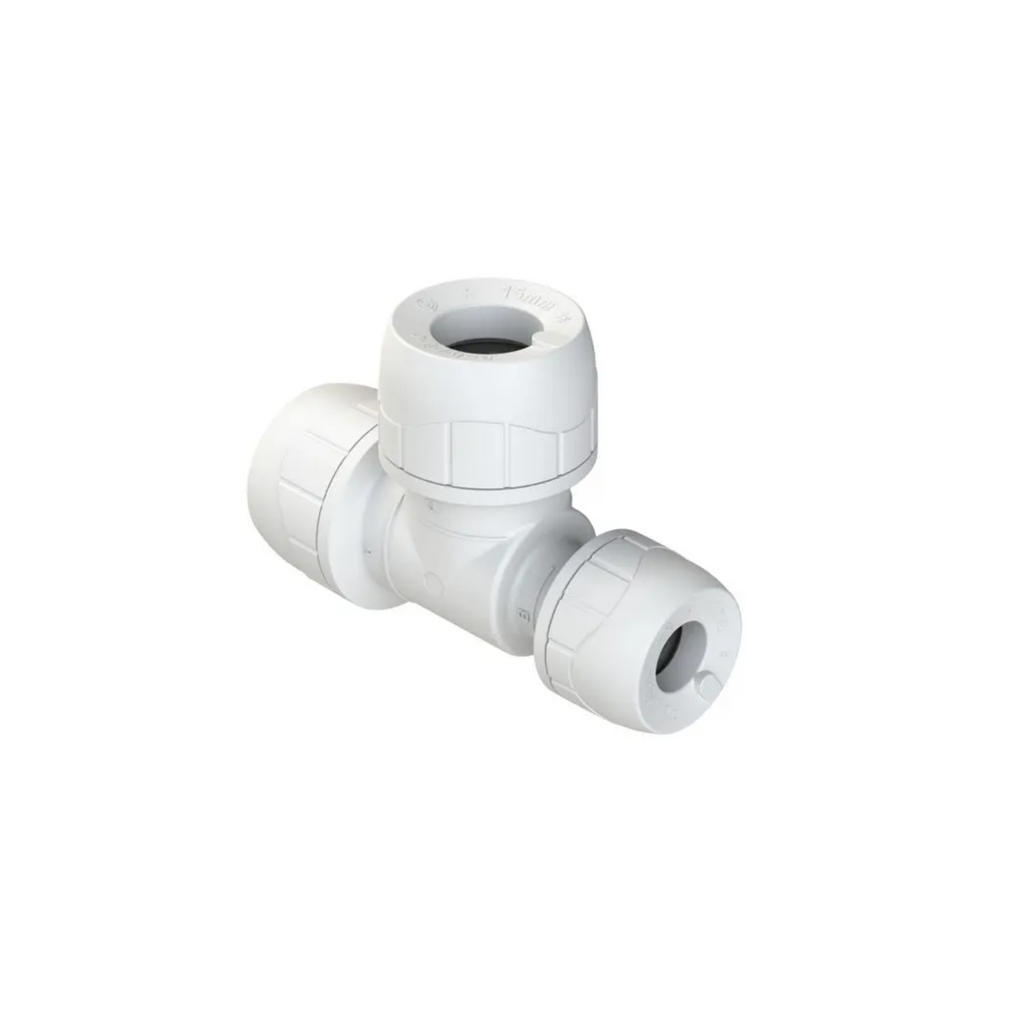 Polypipe Polyplumb Enhanced End Reducing Tee 15mm 10mm x 15mm - PB1415EW