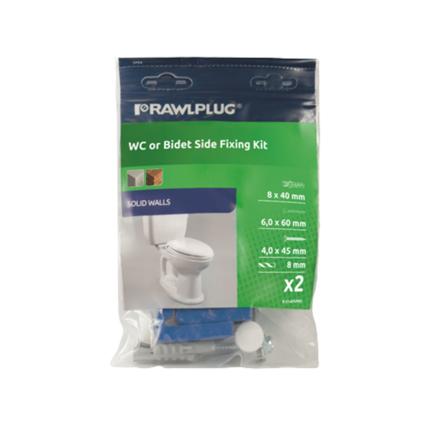 Rawlplug Adjustable WC Pan/Bidet Floor Side Fixing Kit - R-S1-KPUPBS
