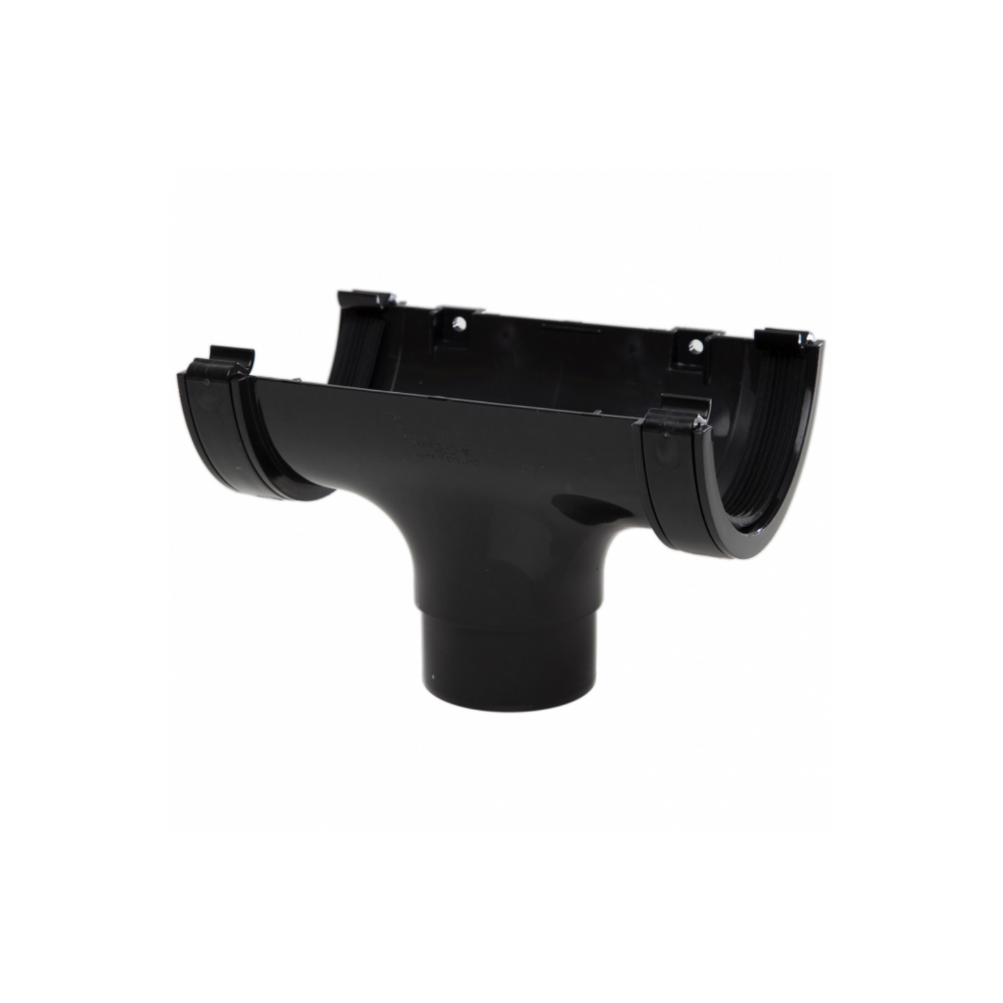 Polypipe Half‑Round Running Outlet (Black) 112 mm - RR105B