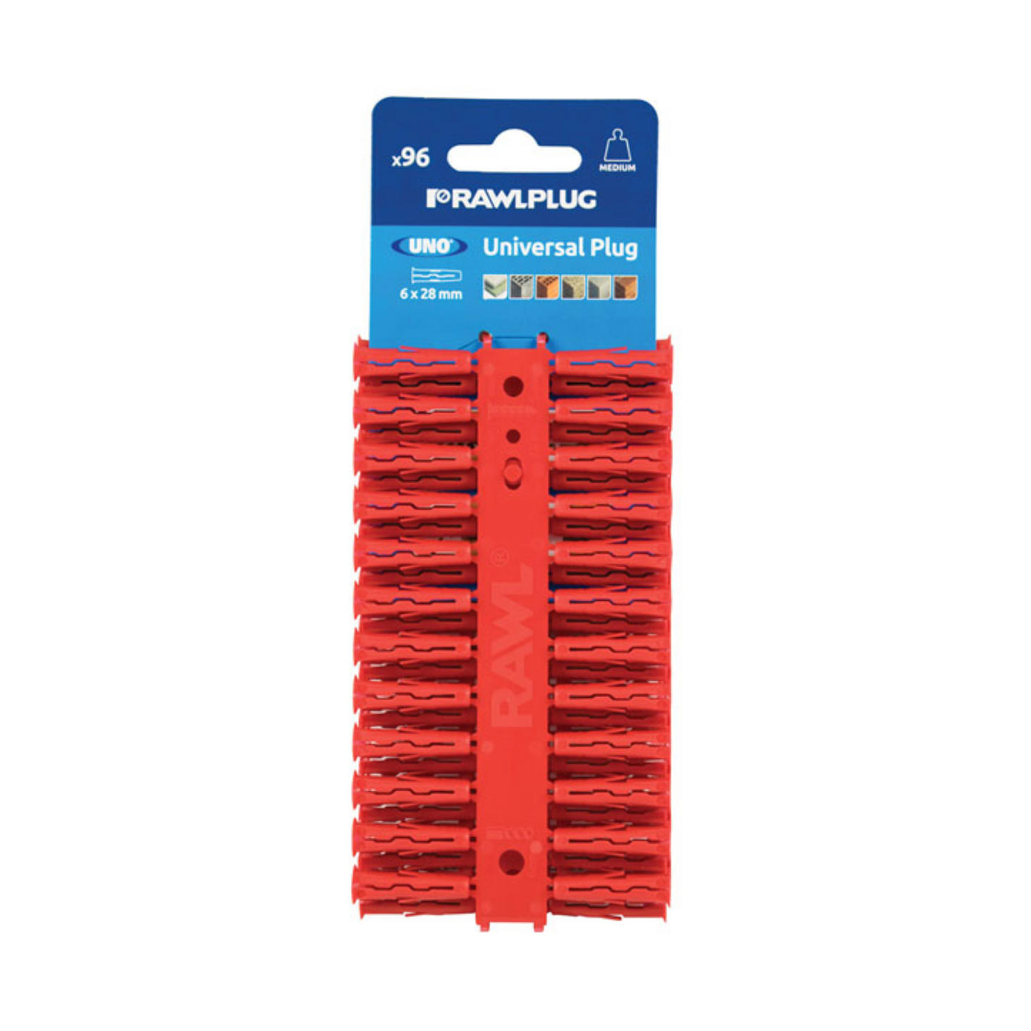 Rawlplug Universal Plug Clips (Red) (Box of 96) 6mm - R-U1-RED-96-C