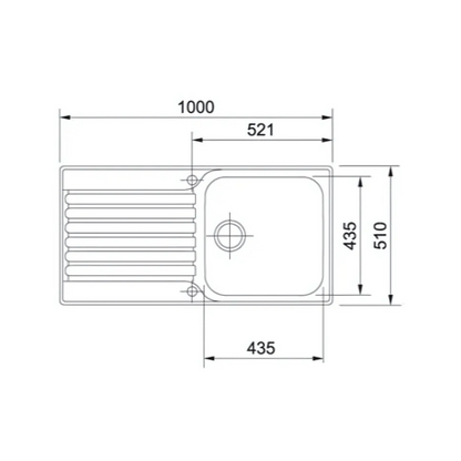 Carron Phoenix Ascona ASX611-100 Sink (Stainless Steel) 950mm x 508mm- 101.0305.142