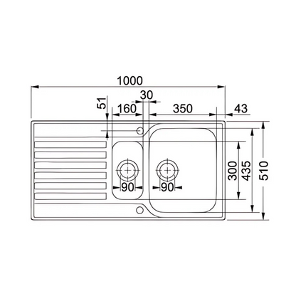 Franke Ascona ASX651 SS 1.5B Sink (Stainless Steel) - 101.0305.143