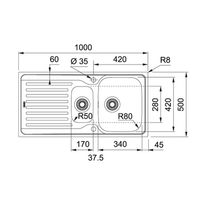 Franke Antea 651 Sleeve (Stainless Steel) - 101.0453.829