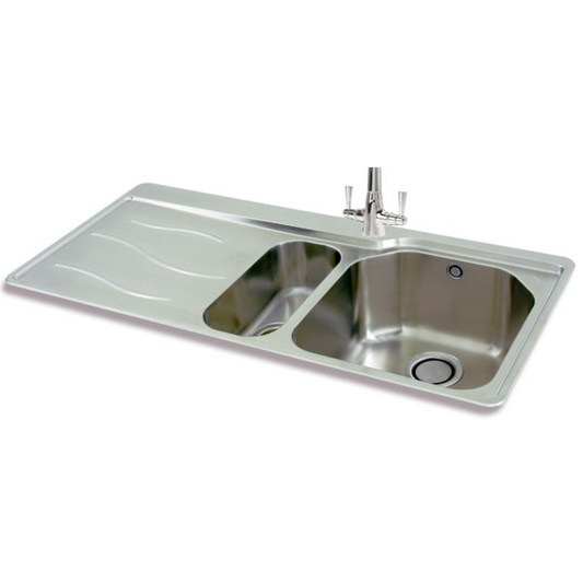 Carron Phoenix Maui 150 1.5 Bowl Inset Sink Left-Hand Drainer (Stainless Steel) – 101.0155.121