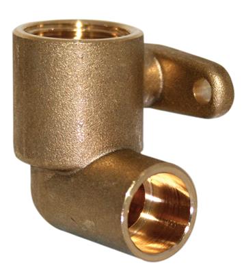 Endfeed Fitting Wall Plate Elbow with Stop & Ear (Copper) 15mm x ½″ BSP Female – EFWPSE-15D