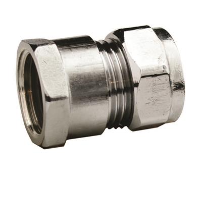 Compression Chrome Straight Connector (Chrome) 22mm x 1" FI – CCSAF-22F