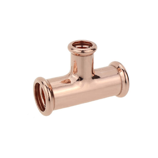 Pressfit Water Reducing Tee (Copper) 35mm x 35mm x 28mm – PFWRT-353528