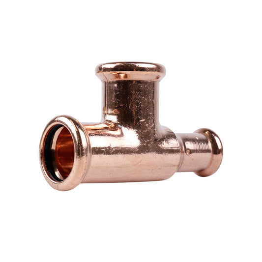 Pressfit Water Reducing Tee Branch (Copper) 22mm x 15mm x 22mm – PFWRT-221522