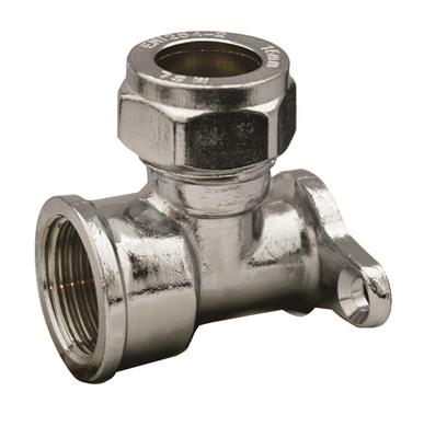 Compression Chrome Wall Plate Elbow (Chrome) 15mm x 1/2" FI – CCWPE-15D