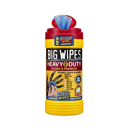 Big Wipes Heavy Duty Pro+ Cleaning Wipes (Blue-Edged) Tub of 100 – 2420‑0000