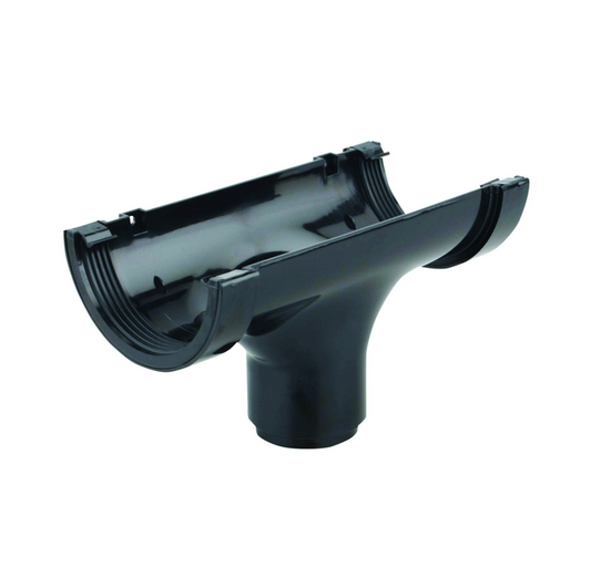 Wavin Osma RoundLine Straight Running Outlet (Black) 112mm – 0T624B