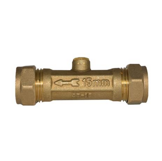 GENBRA Double Check Valve Compression (DZR Brass) 15mm – BFDCV-15