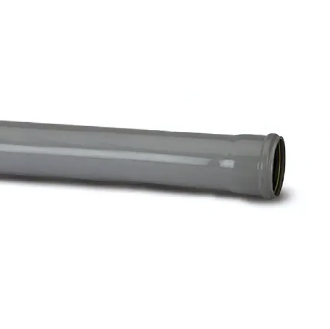 Polypipe Single Socket Soil Pipe (Grey) 110mm x 2m - SP420G