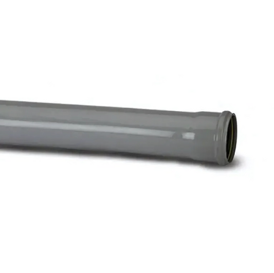Polypipe Single Socket Soil Pipe (Grey) 110mm x 2m - SP420G