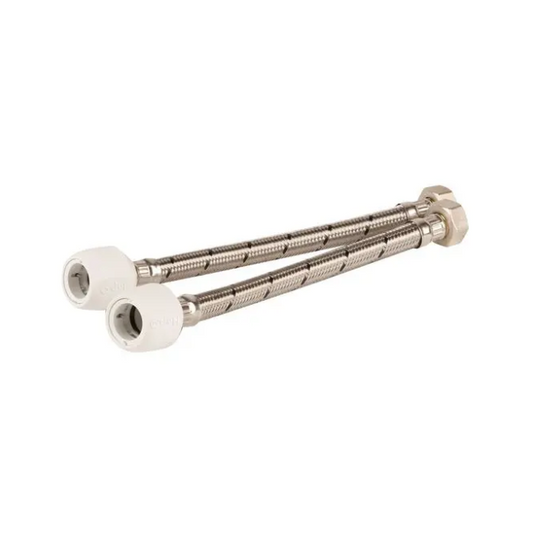 Hep2O Flexible Tap Connector (Silver) 15mm x 3/4" x 300mm - HD125B/15W