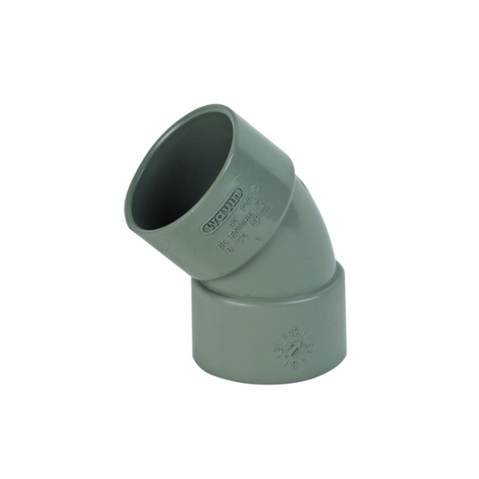 Wavin OsmaWeld Solvent-Weld Waste Pipe 45° Bend Fitting (Olive) 50mm – 2M163E