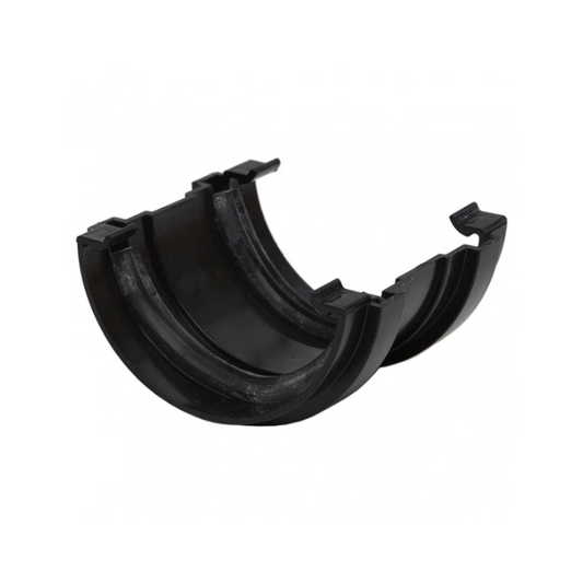 Polypipe PVC-U Mini Half-Round Gutter Union Bracket (Black) 75 mm - RM302B