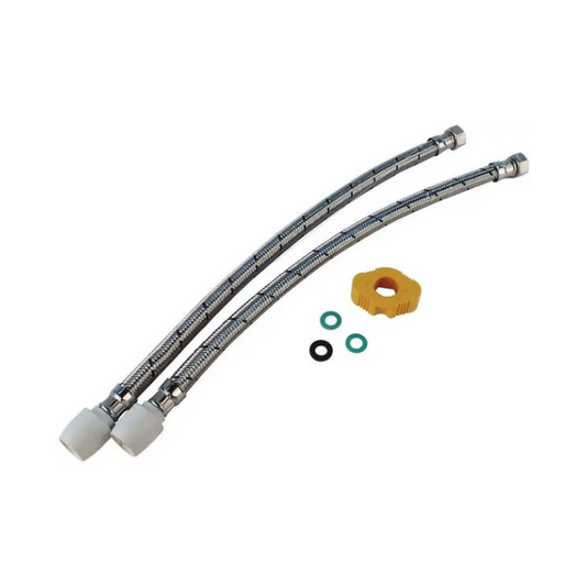 Hep2O Flexible Tap Connector 15mm x 1/2" x 500mm (Silver) - HD225A/15W