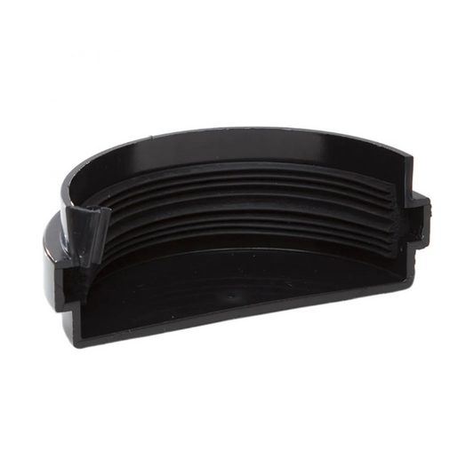 Polypipe PVC‑U Half-Round Gutter External Stop‑End (Black) 75 mm – RM307B