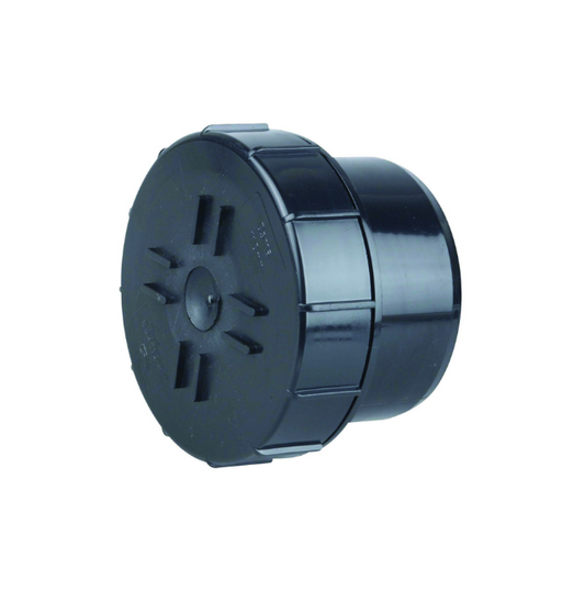 Wavin OsmaSoil Plain Ended Access Plug (Black) 82mm – 3S292B