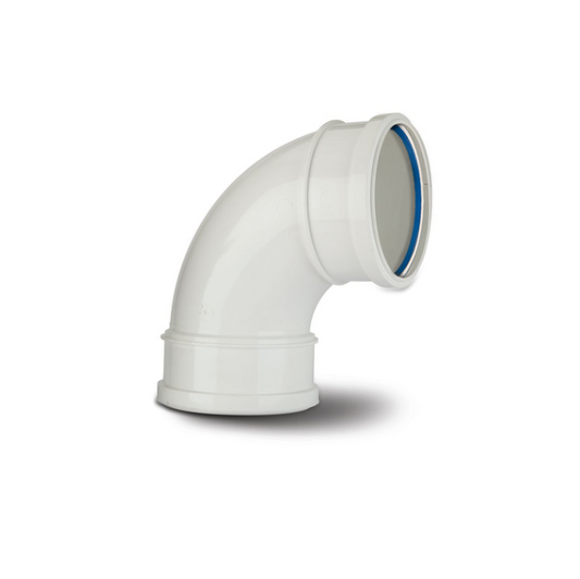 Polypipe Soil Access Bend Double Socket (White) 110mm x 92.5° - SWB22W