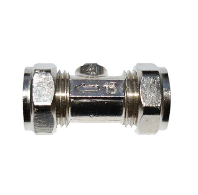 Genbra Quarter-Turn Inline Isolation Valve Italian Pattern (Chrome-Plated Brass) 15mm – BFIVQI-15W