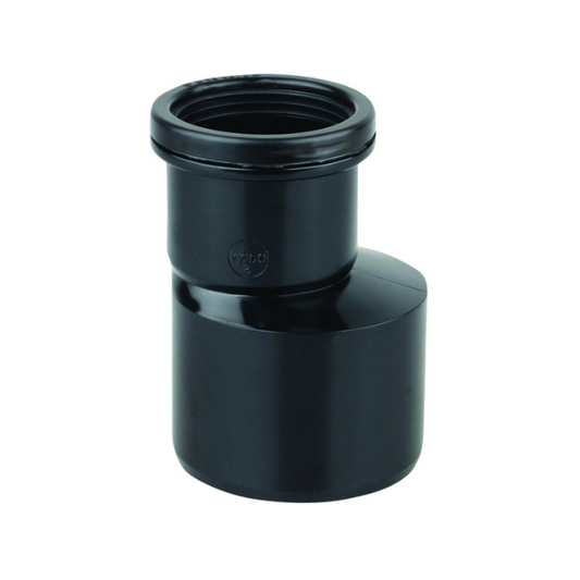 82mm x 50mm OsmaSoil Ring-Seal Inverted Single Socket Reducer - Wavin (Black) – 3S094B