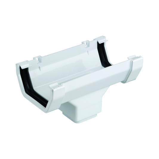 114mm x 65mm Osma SquareLine Running Outlet - Wavin (White) – 4T806W