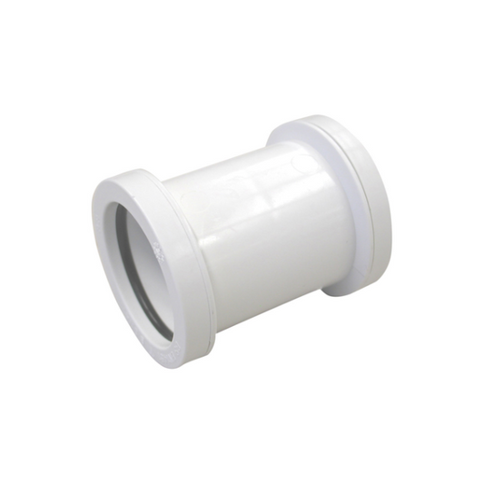 32mm Osma Push-Fit Waste Straight Connector- Wavin (White) – 4W102W