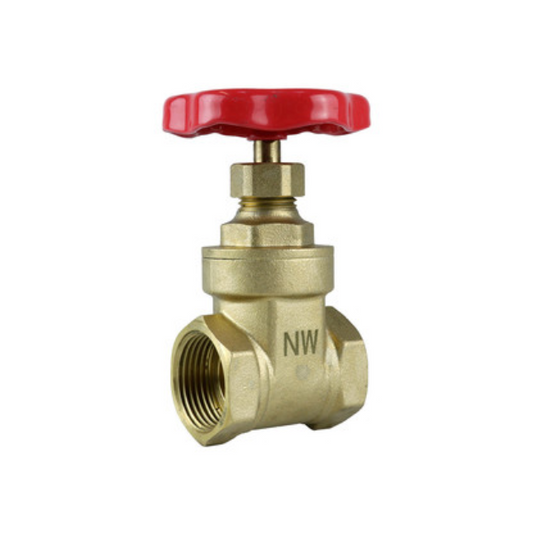 GENBRA Gate Valve FI x FI BSP (Brass/Red Handle) 1/2" – BFGV-D