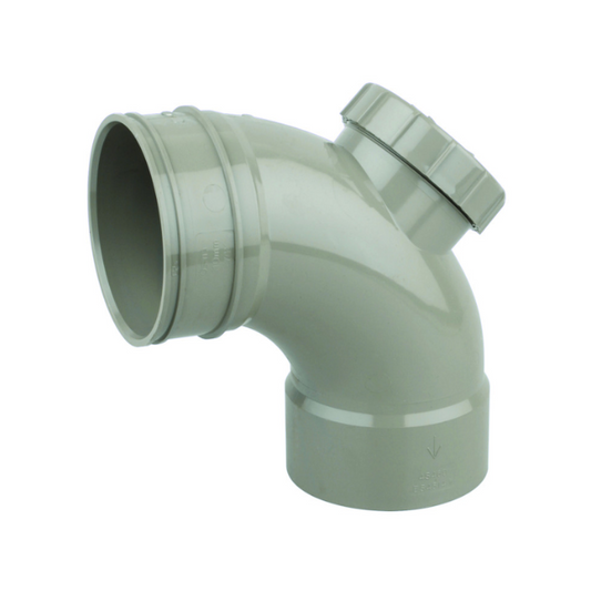 110mm OsmaSoil Double Solvent Weld Access Bend 87.5° - Wavin (Olive) – 4S469E