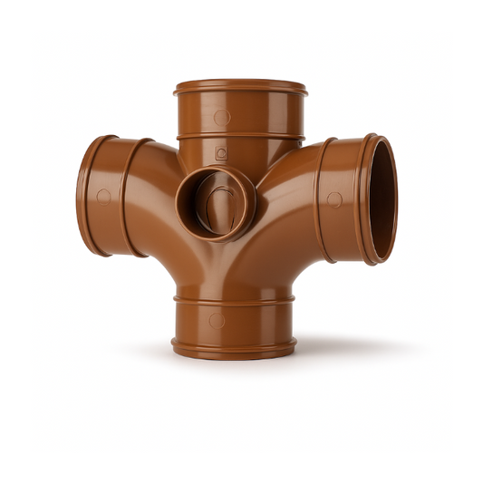 Polypipe PolySoil Double Branch (Brown) 110mm x 87.5° – SWU424BR