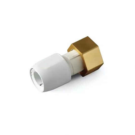 Wavin Hep2O Straight Tap Connector (White) 15mm x 3/4" - HD25B/15W
