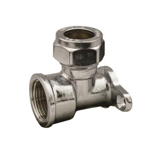 Compression Chrome Wall Plate Elbow (Chrome) 15mm x 1/2" FI – CCWPE-15D
