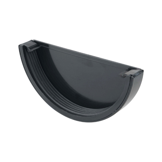 112mm Osma RoofLine Half Round Gutter Stop End External - Wavin (Black) – 6T611B