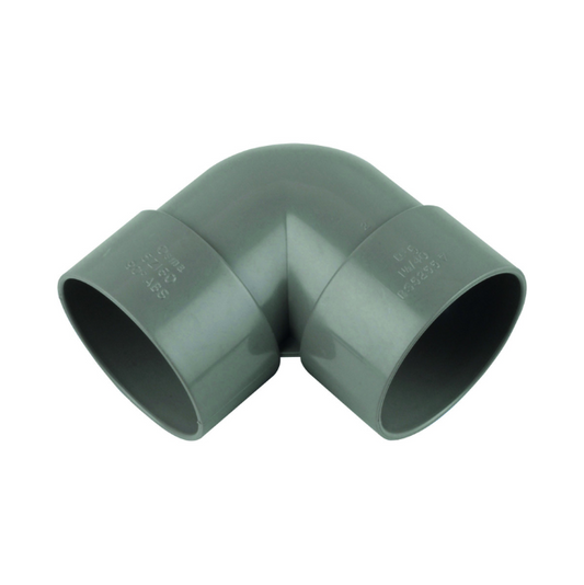 Wavin OsmaWeld 32mm Solvent-Weld Waste 90° Knuckle Bend (Grey) – 4Z160G