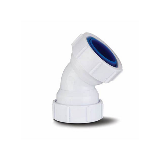 Polypipe Waste System Compression Obtuse Bend (White) 40 mm x 45°– PS18