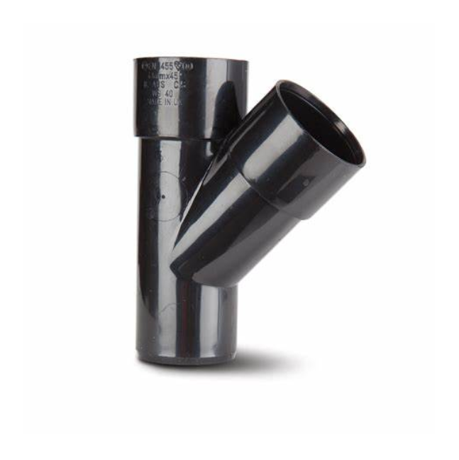 Polypipe Waste System Junction (Black) 50 mm x 45° – WS53B