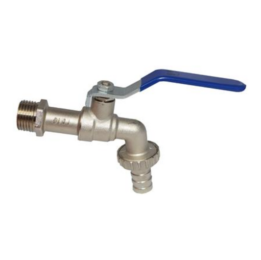 Genbra Lever Hose Union Bib Tap (Nickel-Plated Brass) ¾" BSP – BFHUBLB-E