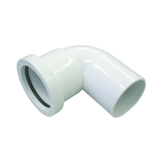40mm x 90° Spigot Bend Osma Push-Fit Waste - Wavin (White) – 5W260W