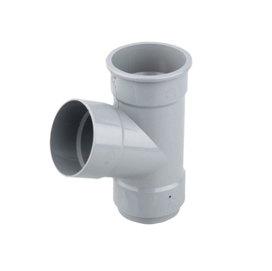 Wavin Osma RoundLine Pipe Branch (Grey) 68mm x 67.5° – 0T035G