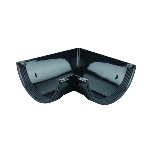 112mm x 90° Osma RoofLine Half Round Gutter Angle - Wavin (Black) – 6T603B
