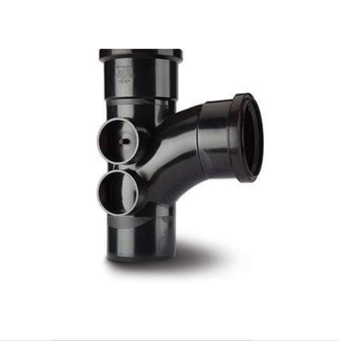 Polypipe Equal Single Branch (4 Boss) (Black) 110 mm x  92.5° - ST414B