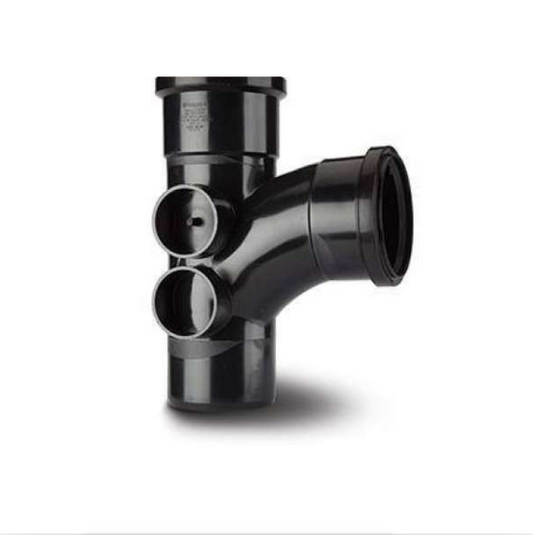 Polypipe Equal Single Branch (4 Boss) (Black) 110 mm x  92.5° - ST414B