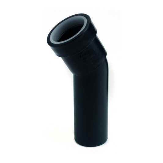 32mm x 30° Osma Push-Fit Waste Spigot Bend - Wavin (Black) – 4W166B