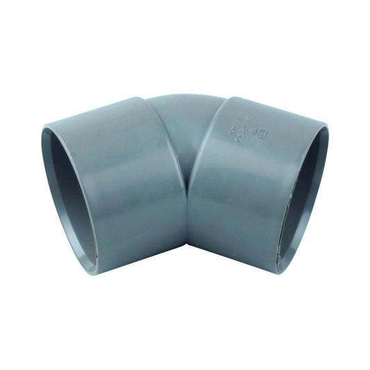 Wavin OsmaWeld Solvent-Weld Waste 45° Bend (Grey) 50mm – 2Z163G